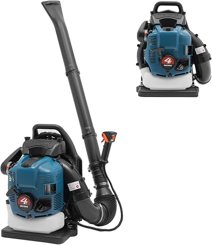 4-Stroke Gasoline Backpack Leaf Blower, 75.6CC 2.6KW Gas Powered Leaf Blower Large Capacity Grass Blowers Powerful Blowing Cordless Blow Dryer with Funnel for Leaf Sweeping Lawn Cleaning Sand