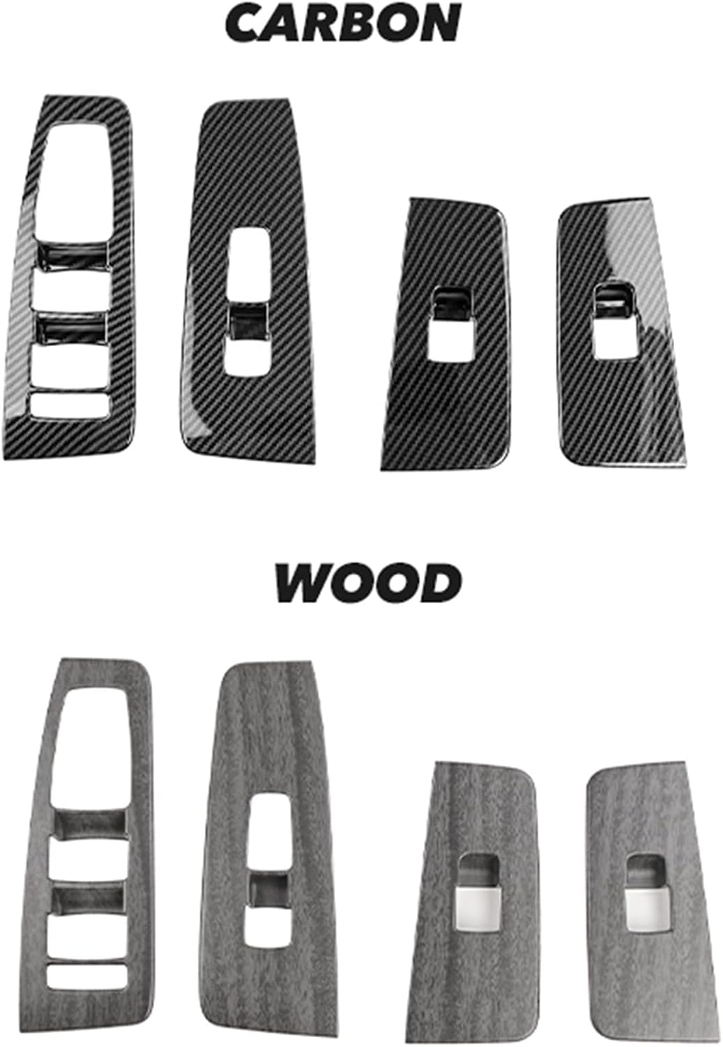 4PCS Car Window Switch Panel Cover Side Door Lock Lift Control Button Frame Panel, Lift Door Panel Frame Cover, Compatible with Kia Telluride 2020-2024 Accessories (Carbon Fiber Pattern)