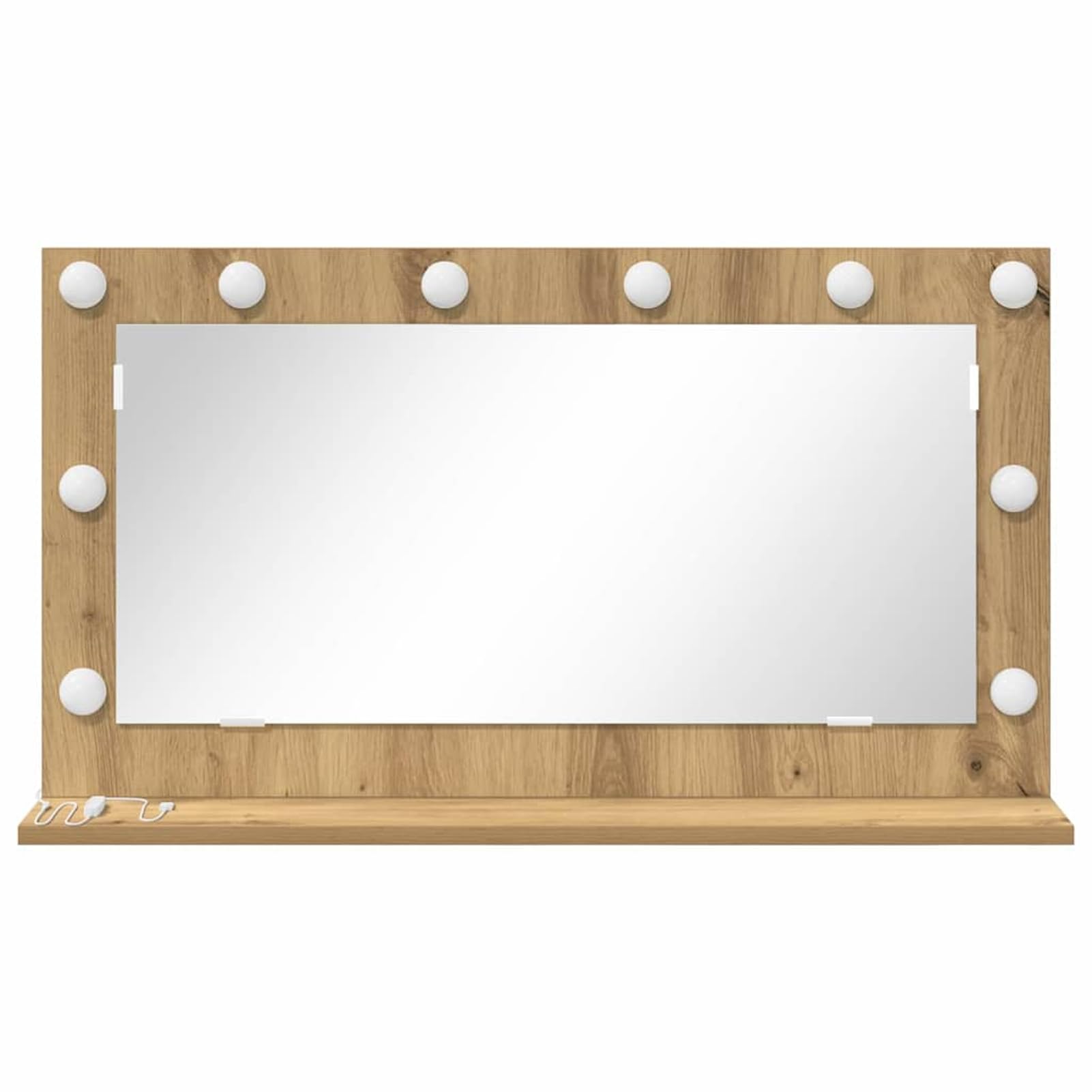 Gecheer Kosmetikspiegel Artisan Eiche Spanplatte 80 x 45 x 18 cm Spiegel, Deko Spiegel Bathroom Mirror für Badezimmer Make-up Rasur Wohnung Hotel868324