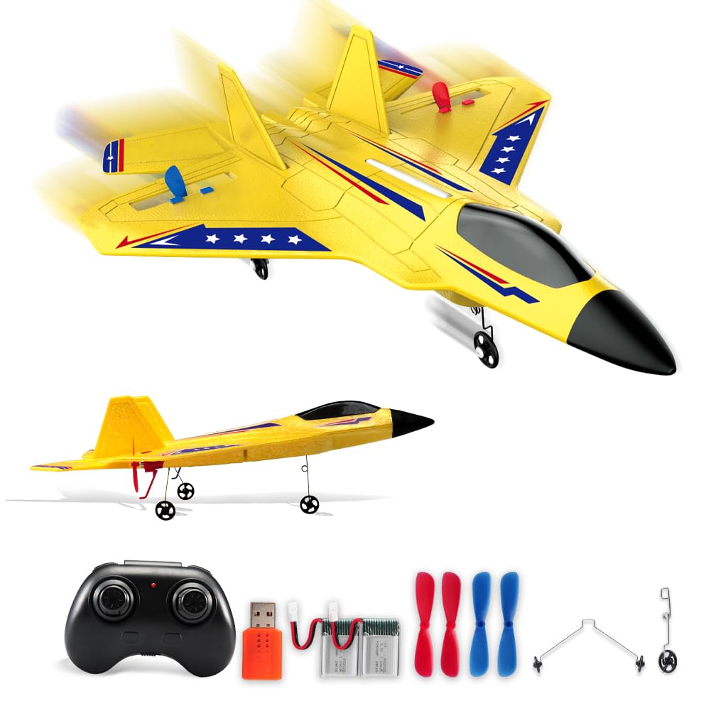 ✩.*˚RC✩.*˚ Amazon.com: Yellow RC Plane for Kids Upgrade F-22 Raptor