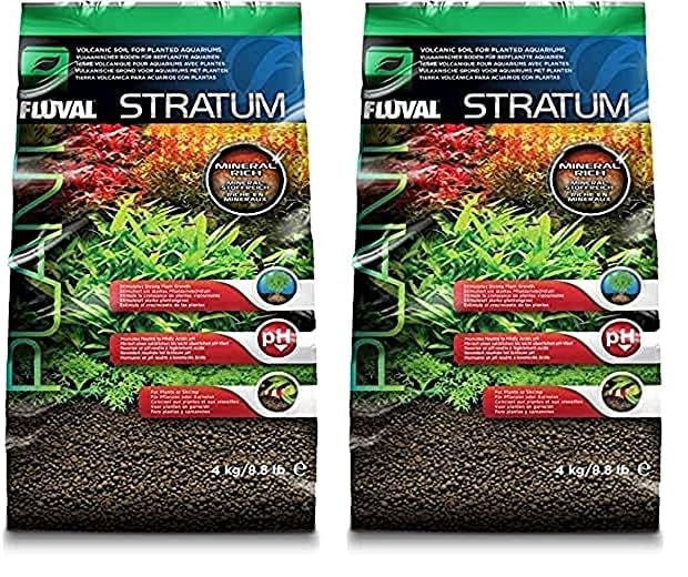 Fluval Substrat pour Aquarium Plant & Shrimp Stratum, 4 kg (Lot de 2)
