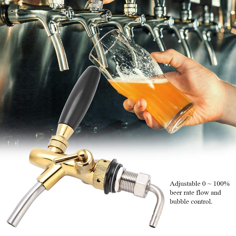 Rubinetto Per Barilotto Birra In Ottone E Acciaio Inox | Filettatura G5/8 | Regolabile | Per Bar E Casa