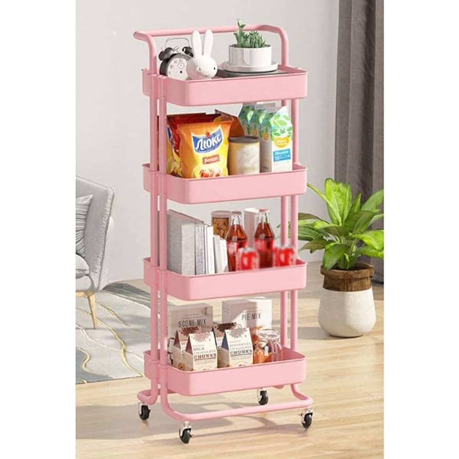 【サンリオ】 トローリー 収納 ワゴン ピンク キティ キャスター付き キティ 3段 収納ラック 棚 収納ケース サンリオ ピンク
