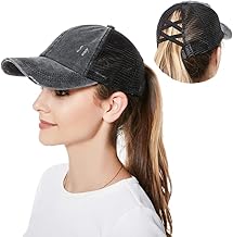 YAMEE Casquette de Baseball Femme Homme Casquette été Mixte Casquette de Sport Anti UV Casquette de Queue de Cheval pour Running Golf Cyclisme Randonnée(Tour de tête : 57-58 cm)