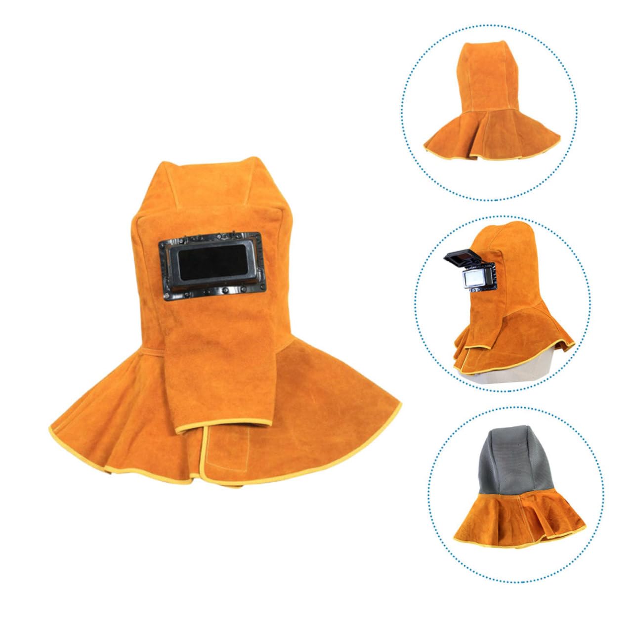 Gorro de Soldador de con Chal Ligero y Resistente para Protección Térmica Soldadura y Trabajos Industriales