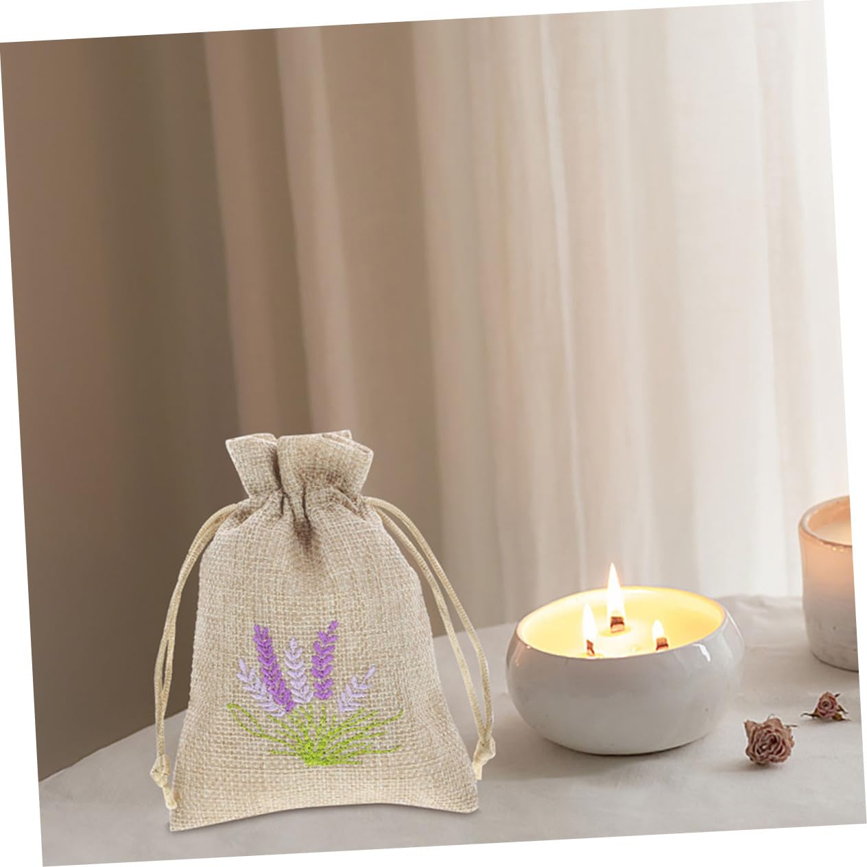 TOYANDONA 20pezzi Sacchetti Vuoti per Lavanda con Coulisse Sacchetti Profumati in Mussola per Armadi Portaoggetti per Fai da Te e Artigianato