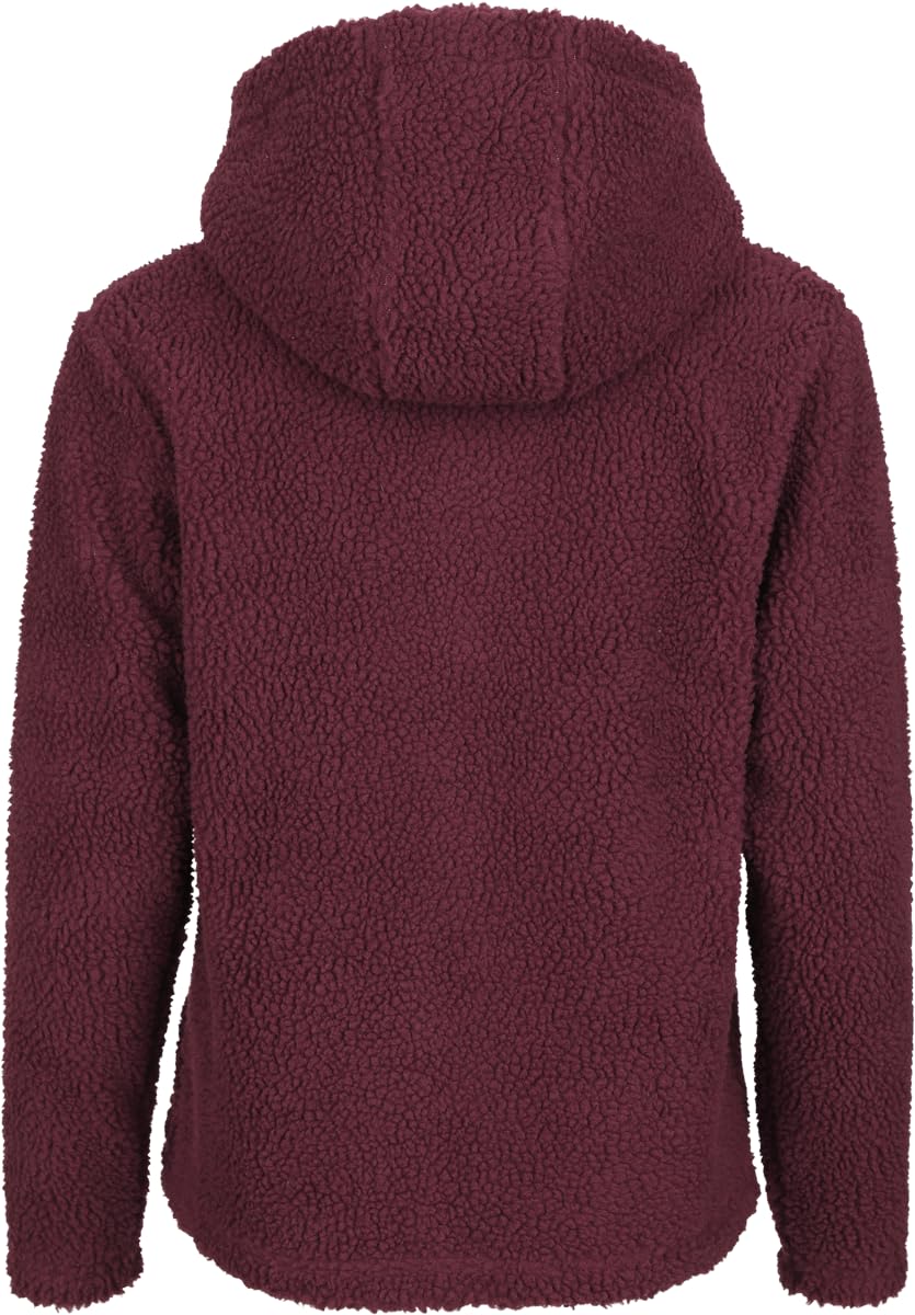 RED by EMP Damen Kapuzenjacke Teddy Fur Hoody Bordeaux