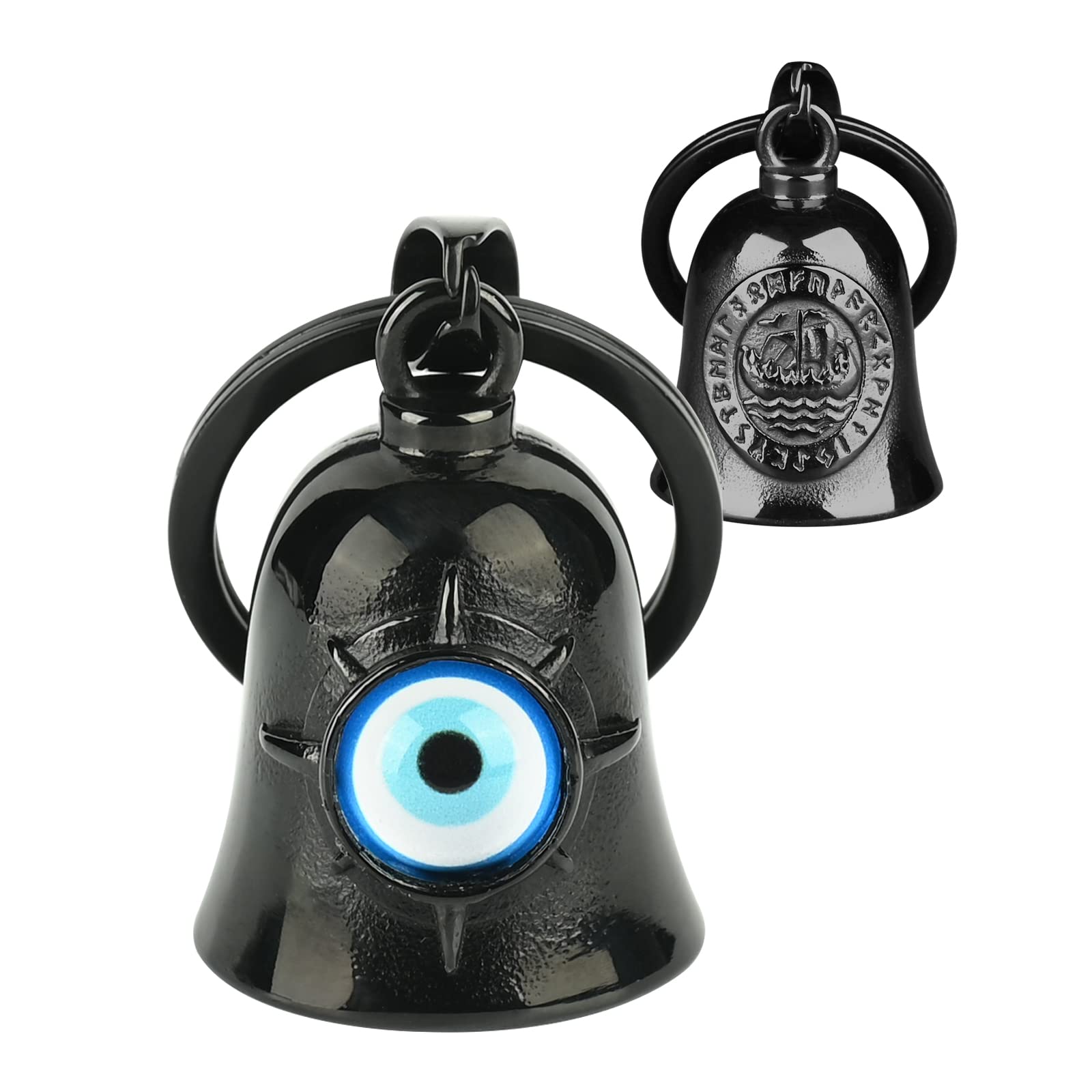 MidSmile Warship Guardian Bell for Motorbikes: Motorbike Gifts Gremlin Bell Motorcycle, Evil Eye Keychain Key Rings Motorbike Accessories Lucky Viking Gifts for Men and Women