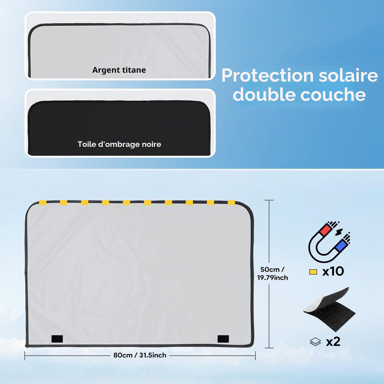 2 Pcs Voiture Pare-Soleil Bébé, Bloque les Rayons UV, S'Adapte à la Plupart des Vitres Latérales
