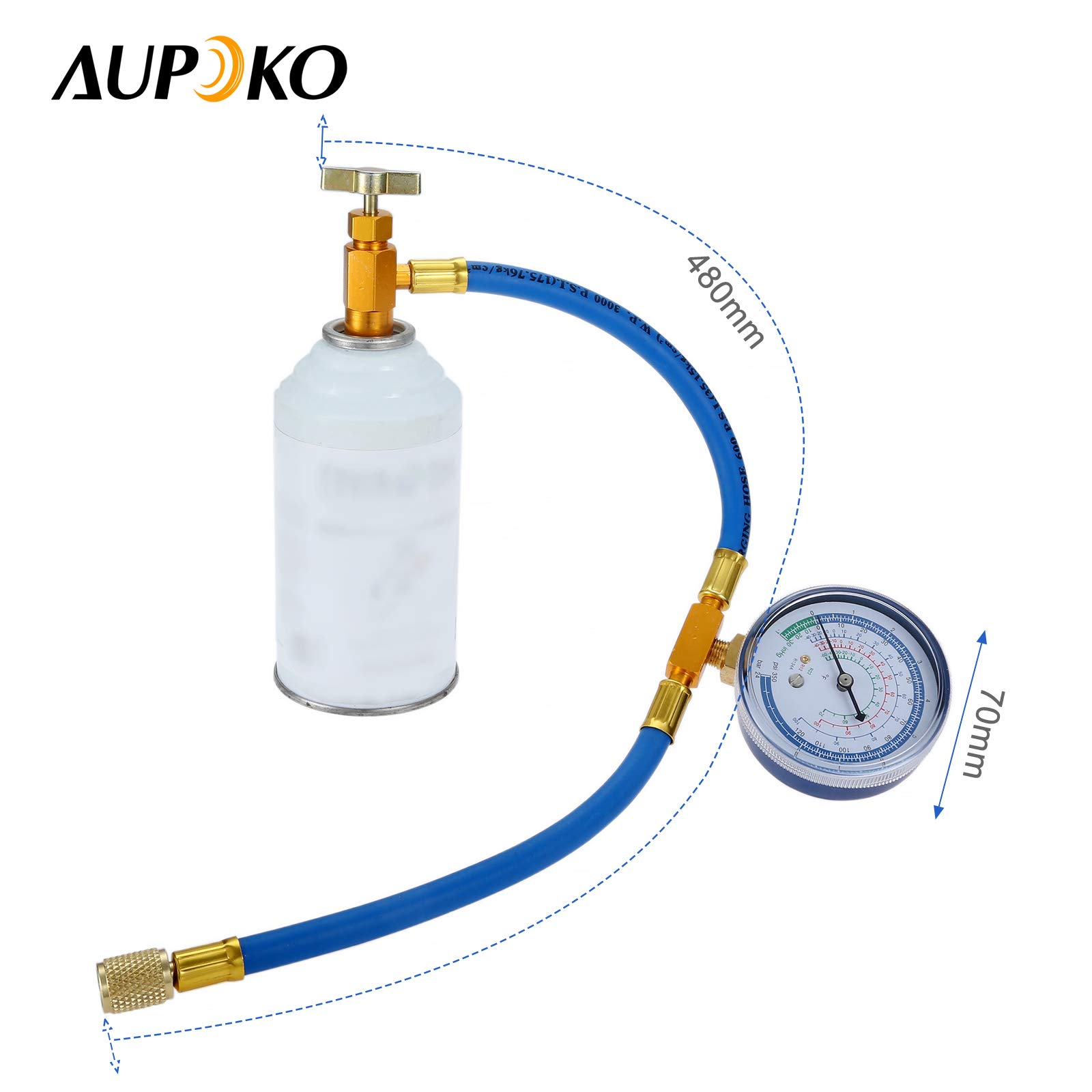Aupoko Set Di Tubi Di Ricarica R134A, R410A, R22, R12, 3 Tubi Con