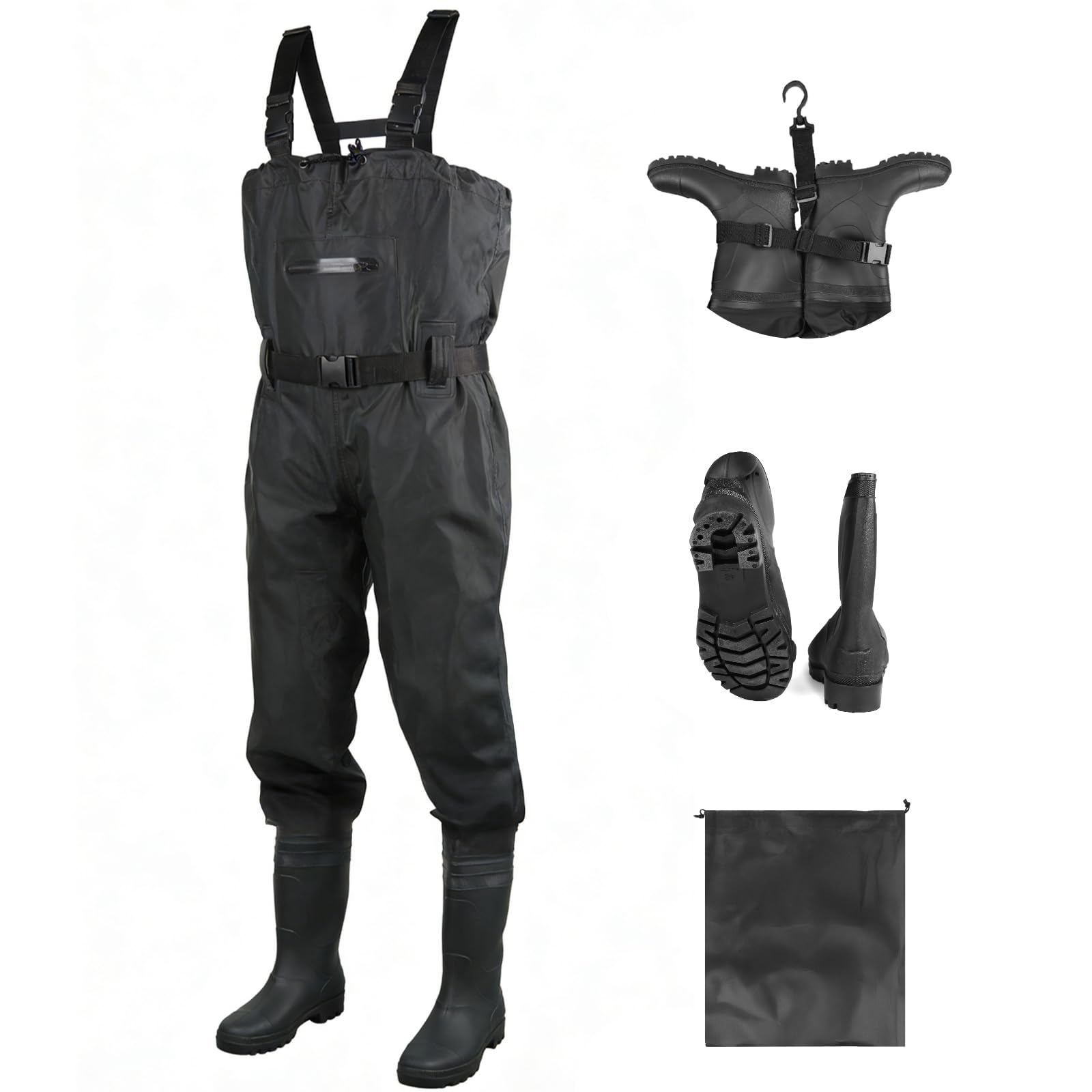SWAWIS Vadeadores de Pesca para Hombres Impermeables Transpirables Mujeres Caza Vadeadores Transpirables e Impermeables, Ideales para Obras de Construcción, Pesca y Granjas 42-46W — view 8
