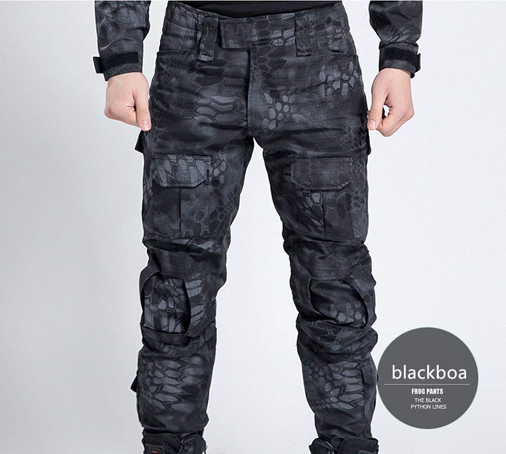 Męskie spodnie wojskowe z kieszeniami, moda męska, spodnie rekreacyjne, spodnie wojskowe, spodnie dresowe, spodnie do wędrówek, spodnie do biegania, Black Boa, 38