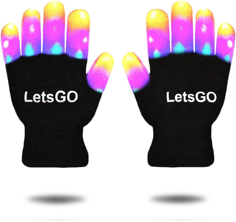 Ouwen Amazing Colorful Flashing Novelty Gloves - Best Gifts for Boys Girls