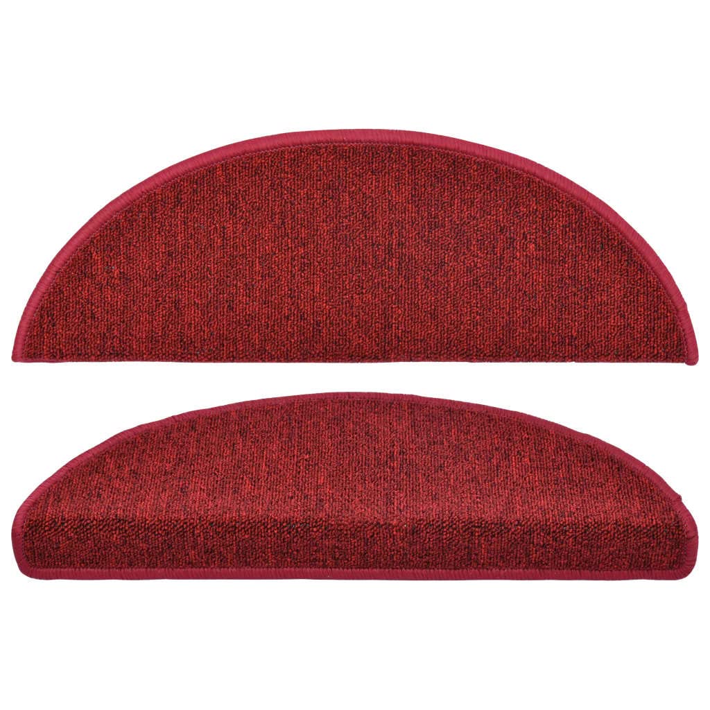 homiuse 15 STK. Treppenmatten Bordeauxrot 65x24x4 cm Treppenstufen Matten Modern Stufenteppich Treppenstufen Antirutsch Treppenstufen Schutz Stufenmatten Innen Komfortabel Langlebig Leicht Reinigen