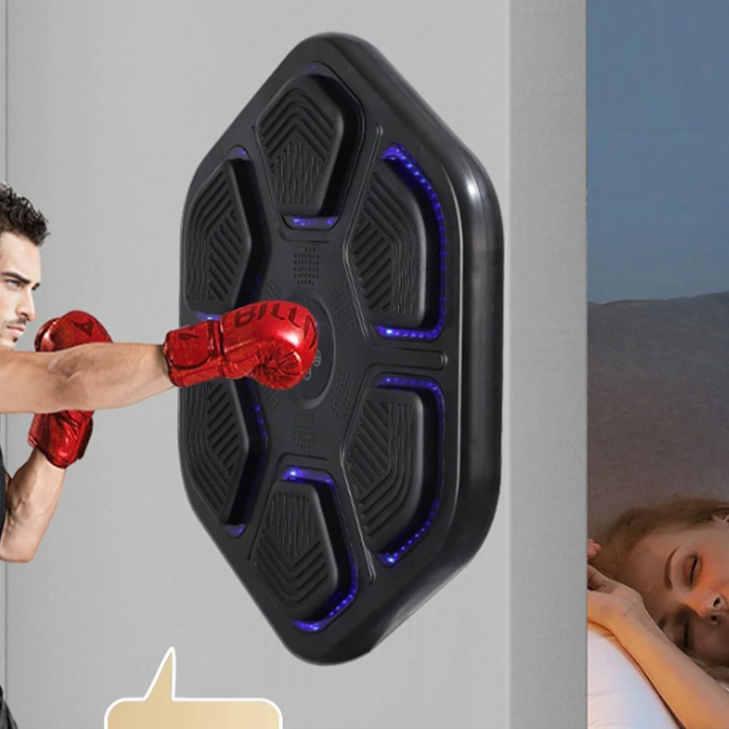 Music Boxing Machine,Smart Interactive Fitness Equipment,9 Training Modes,Built-in Music and LED Display,Home Fitness Equipment