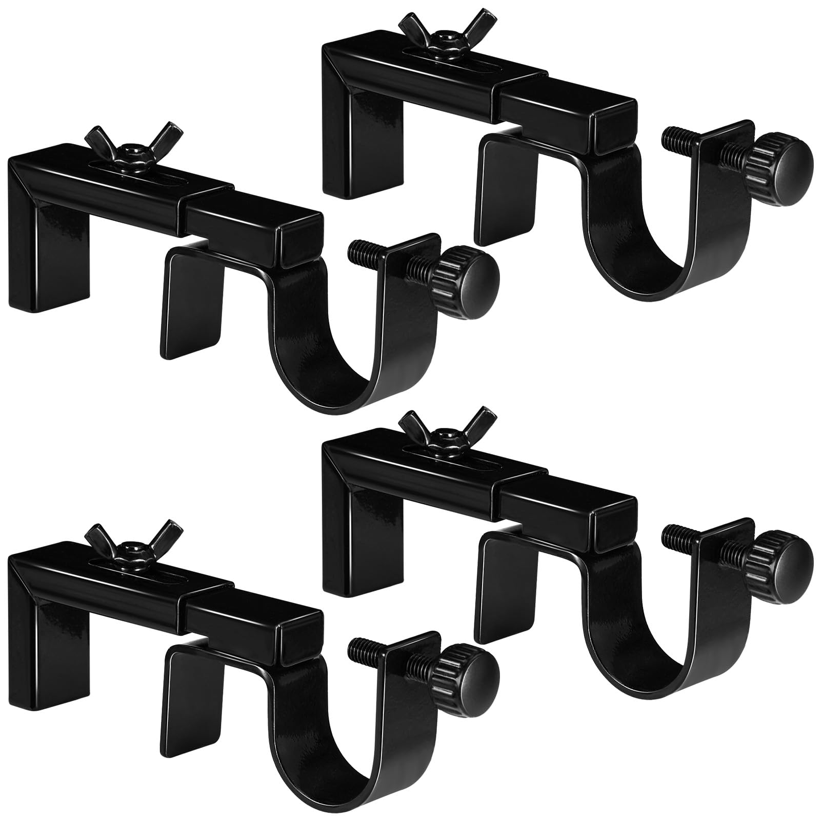 Strdfeve 4 Pack Adjustable Curtain Rod Bracket Attachment for Outside Mounted Blinds,Fit for 1.3-2 inches Wide Track,No Drill Curtain Rod Holder for Externally Mounted Blinds Drapery Rods