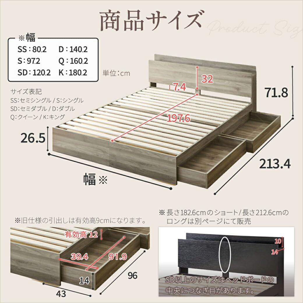 Amazon｜ネルコンシェルジュ zesto 新型ゼスト 収納付きベッド 収納