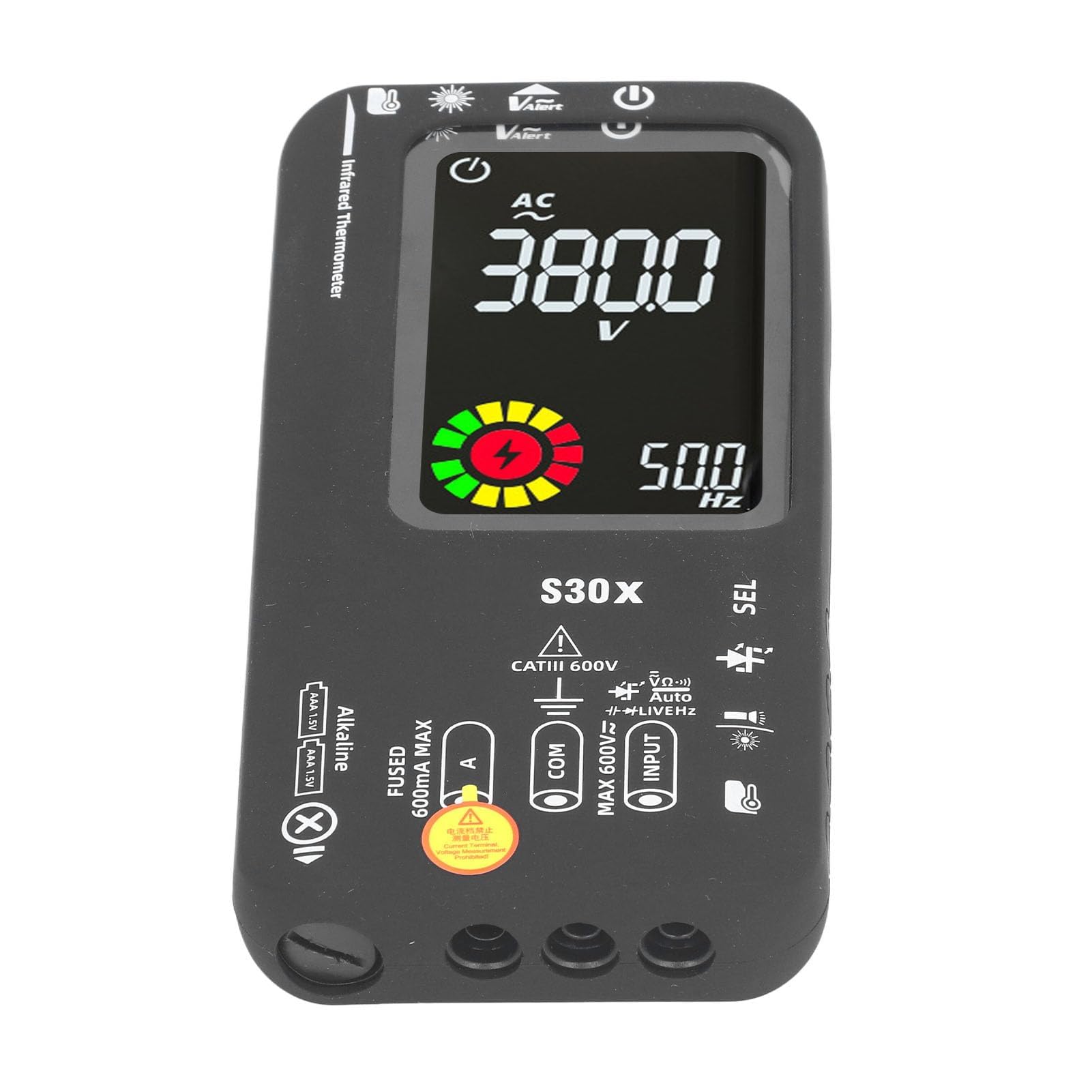 Crenova MS8233D Multimeter für Spannung, Strom, Widerstand, AC DC Voltmeter Ohm Tester mit Hintergrundbeleuchtetem LCD-Display
