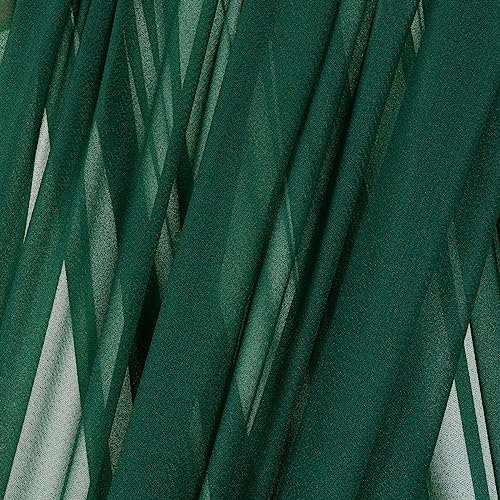 Image of MLMC Emerald Green Wedding Arch Draping Fabric 1 Panel 29 inch x 20 FT Extra Long Gauze Drapes Sheer Backdrop Curtains 6.6 Yards Outdoor Drapery Panels for Wedding Ceremony Party Ceiling Decoration