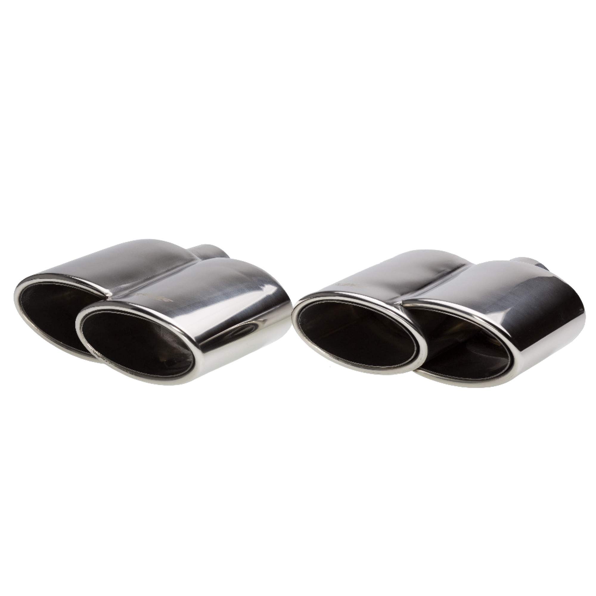 Simoni Racing TRX/83 Terminali di Scarico Universali, Kit 2 Terminali Ovali Uscita Inclinata Doppia 200 x 75 mm, in Acciaio Inox