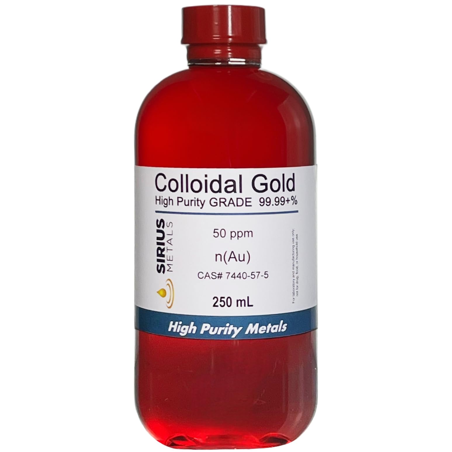 True Colloidal Gold (50 ppm) - 99.99+% Purity - 250 mL (8.45 Fl Oz) in a Clear BPA-Free Plastic Bottle, 1 Count (Pack of 1)