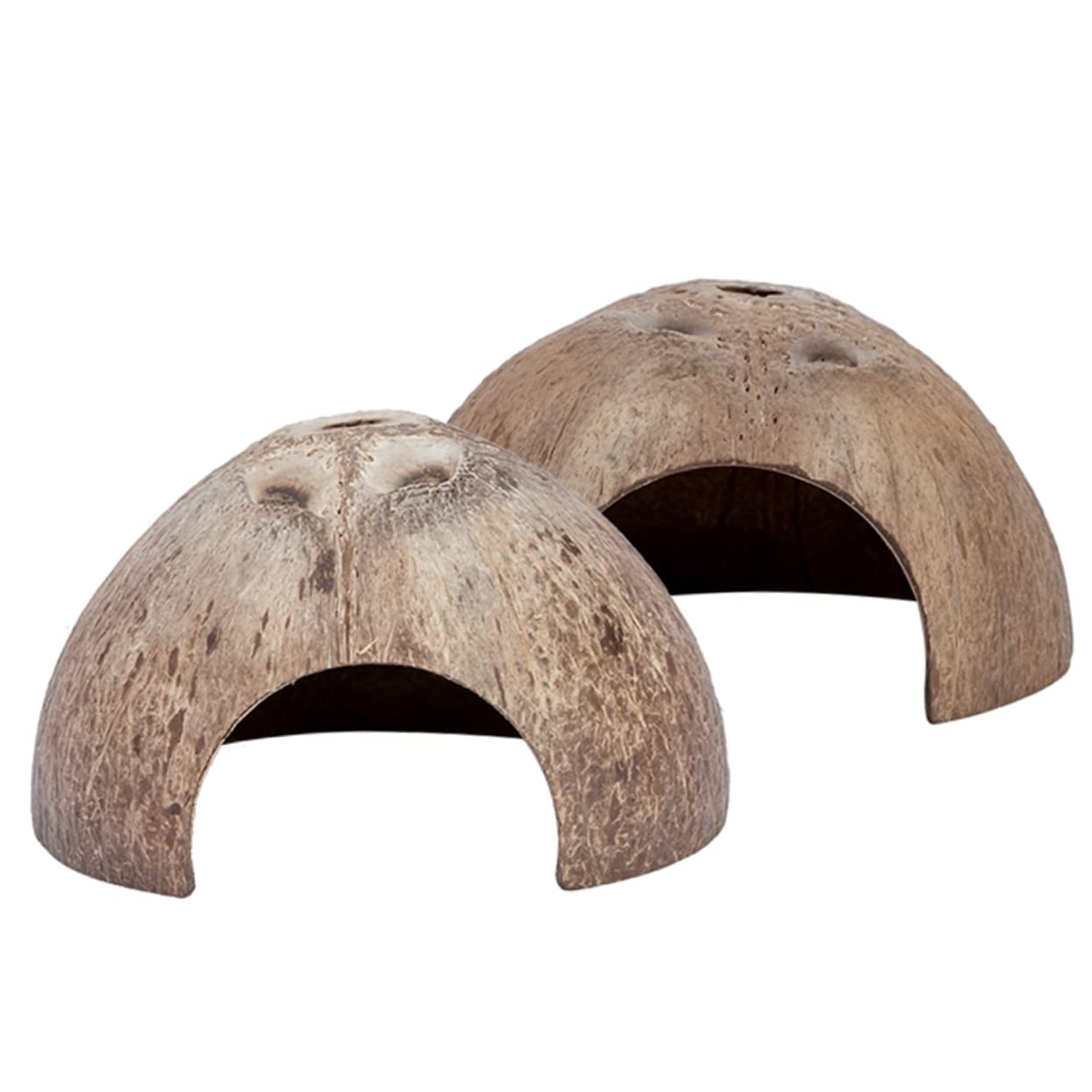 COSMEVIVI 2Pcs Decorative Reptile Hideouts Wear Resistant for Terrarium Natural Coir Design Suitable for Lizards Crabs and Geckos and