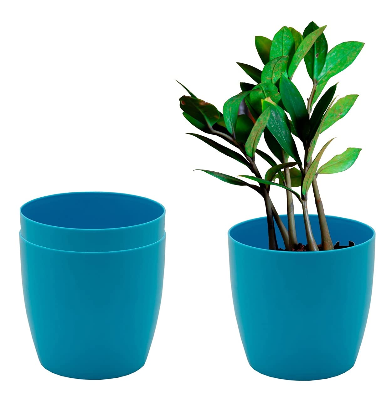 garbnoire Gardening Flower Pots - 4.4 Inch Plastic Flower Pots | Modern Decorative Indoor Outdoor Planters/Pots - Pack of (Turquoise, 3) (B097N41N97) Amazon Price History, Amazon Price Tracker
