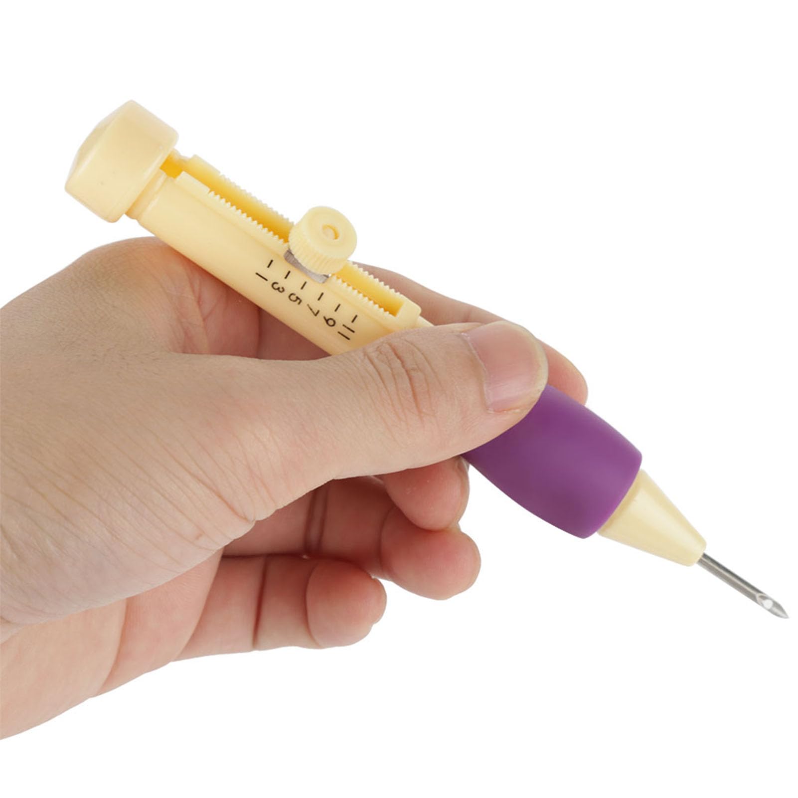 Kit per Ricamo Punch Needle, Set Completo per Principianti con 3 Aghi Regolabili con Manico in Legno, Include infila ago