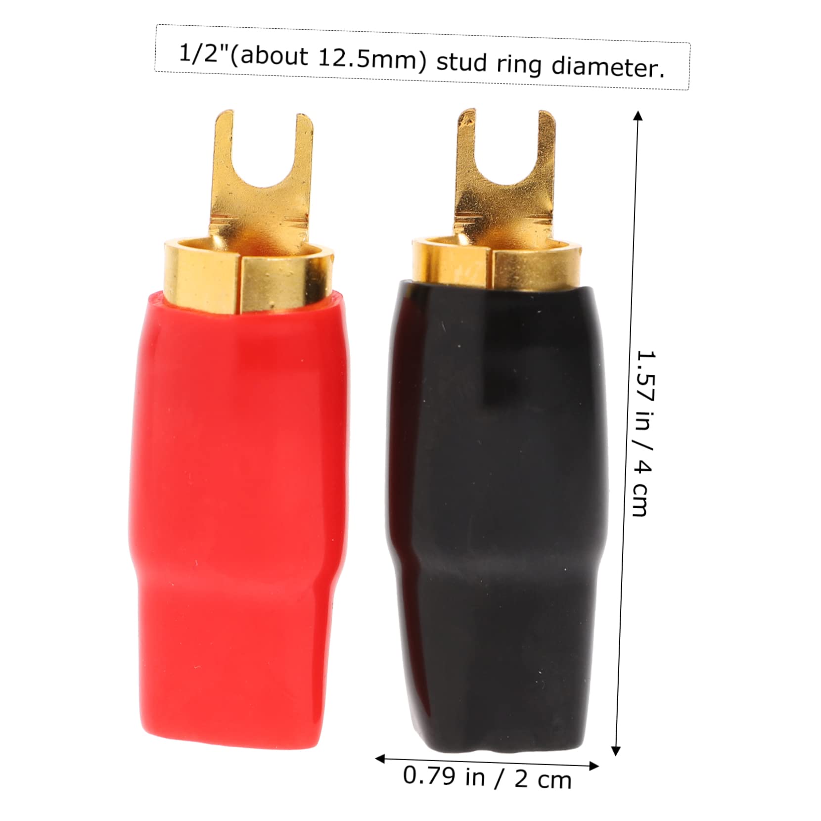 NAMOARLY 2 Pairs Spade Terminal Crimp Barrier Spades Crimp Connector Speaker Terminals Wire Connectors Automotive Crimp Terminals 0ga Terminal Crimpable Terminal Speaker Wire Connectors