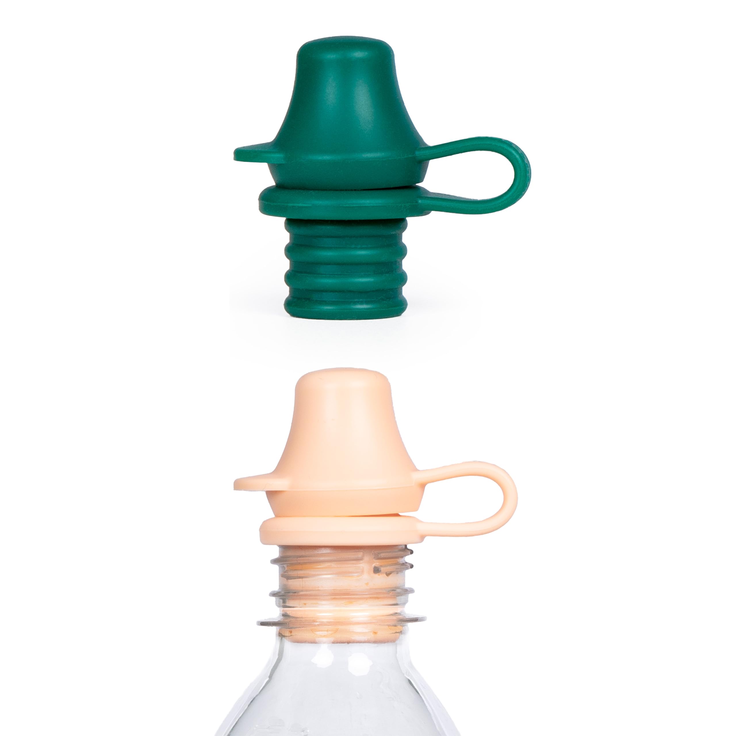 Kiddikap Original Water Bottle Topper for Toddlers – 100% Silicone Sippy Top Spout with Protective Cap makes the Bottle Top a Spill Proof Lid for Kids