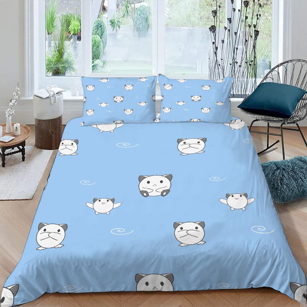 Housse de Couette 2 Personnes 220x240 Parure de Lit Bleu Enfant Garçon Fille