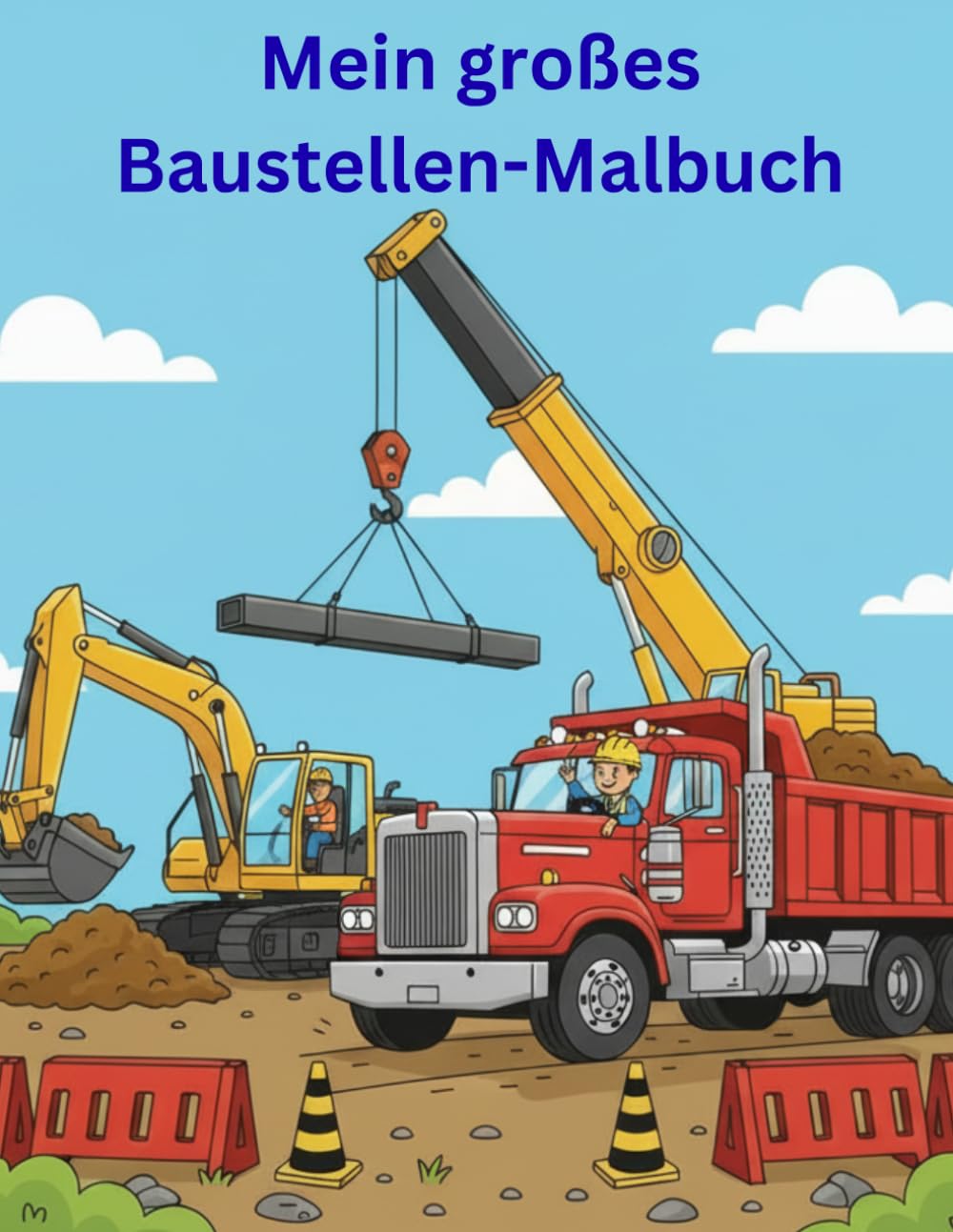 Mein großes Baustellen-Malbuch: Tauche ein in die spannende Welt der Baustelle. In diesem Malbuch erleben Kinder einen ganzen Tag auf der Baustelle vom ersten Sonnenaufgang bis zur fertigen Baustelle.