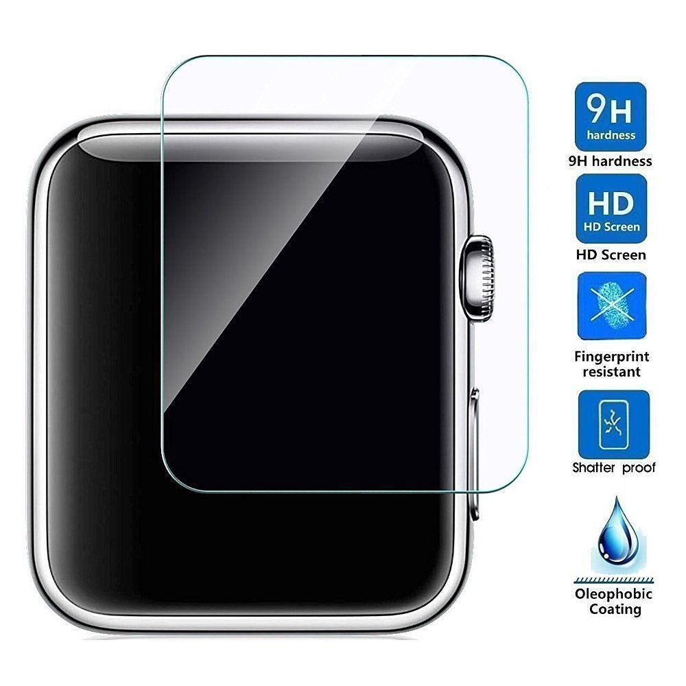 SunCable Apple Watch 38mm Screen Protector, [2-Pack] Anti-scratch/Fingerprint Bubble-free Ultra-thin HD-clear [Easy Installation] Tempered Glass Screen Protector for Apple Watch 38mm (2P iwatch 38mm)