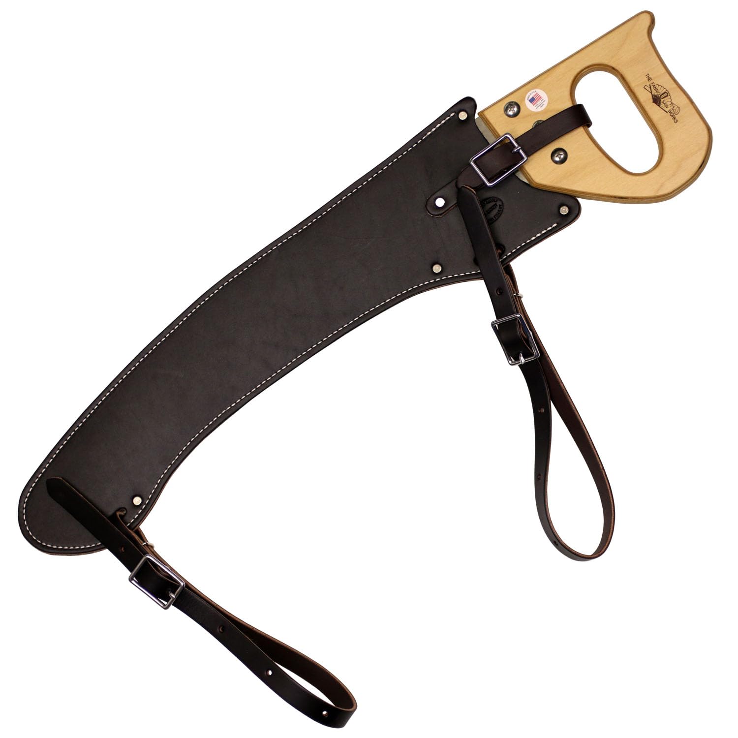 Outfitters Supply Hand Saw, Fanno Trail Saw with Premium Leather Scabbard & Cut-On-The-Pull Curved Blade for Hunting, Camping, Trail-Riding & Bushcraft; 22.5