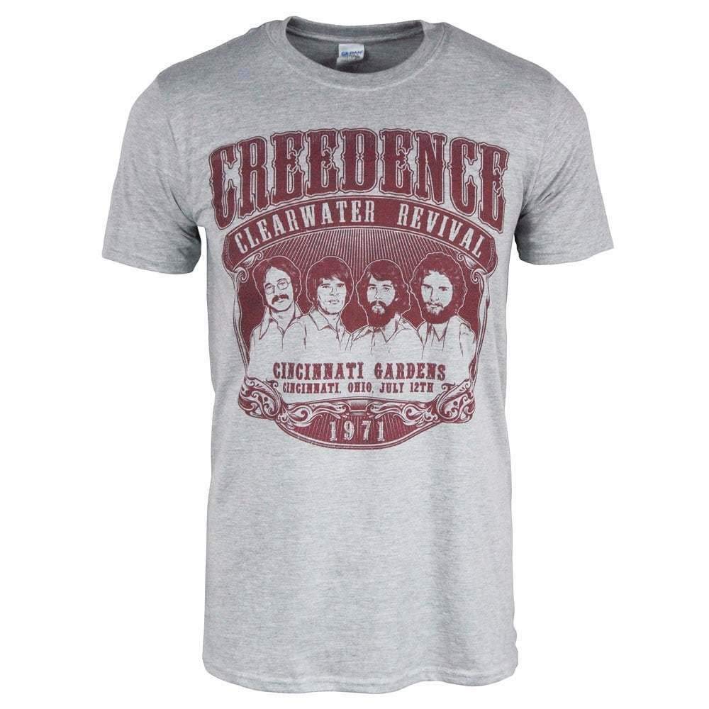 WODRetro Mens Revival Creedence Clearwater 1971 Rock Grey t-Shirt CCR New