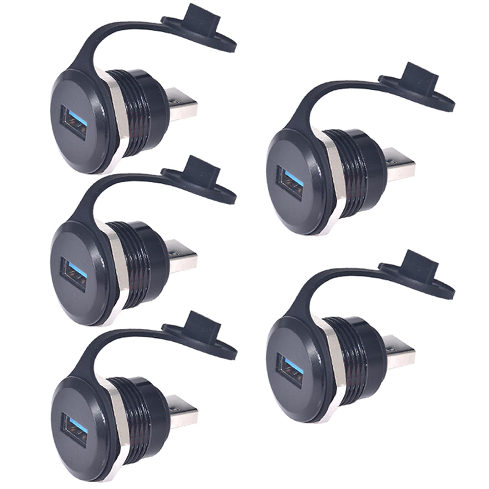 PENGLIN 5PCS USB3.0 Adapter, USB-A Male to Female Converter Extender Connector, USB Panel Mount Connector Compatible with Laptop Computer Hard Drive
