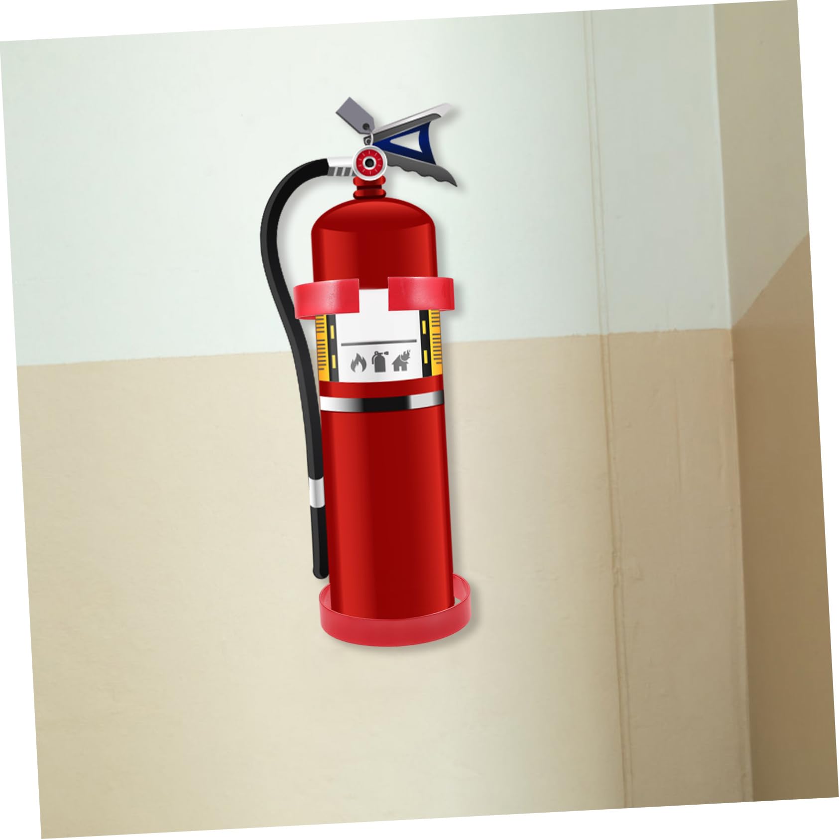 Angoily Support D'extincteur Mural en Fer Rouge pour Extincteurs de 5-6kg, Pratique et Robuste, pour Bateau et Véhicule, Porte-extincteur Sécurisé