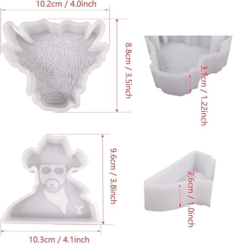 Miniatura 7 de 2 moldes freshie para cuentas de aroma, vaca de las tierras altas y moldes de silicona de vaquero para refrescar el auto, suministros de frescuras
