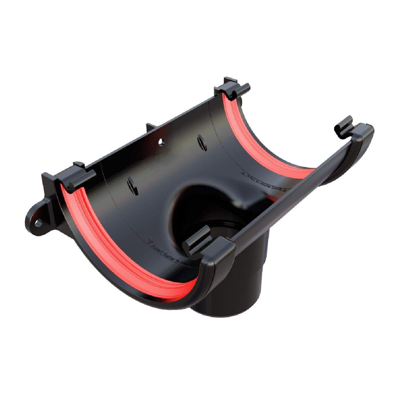 Freeflow Black Round Gutter Running Outlet, 112Mm Rain Water Systems