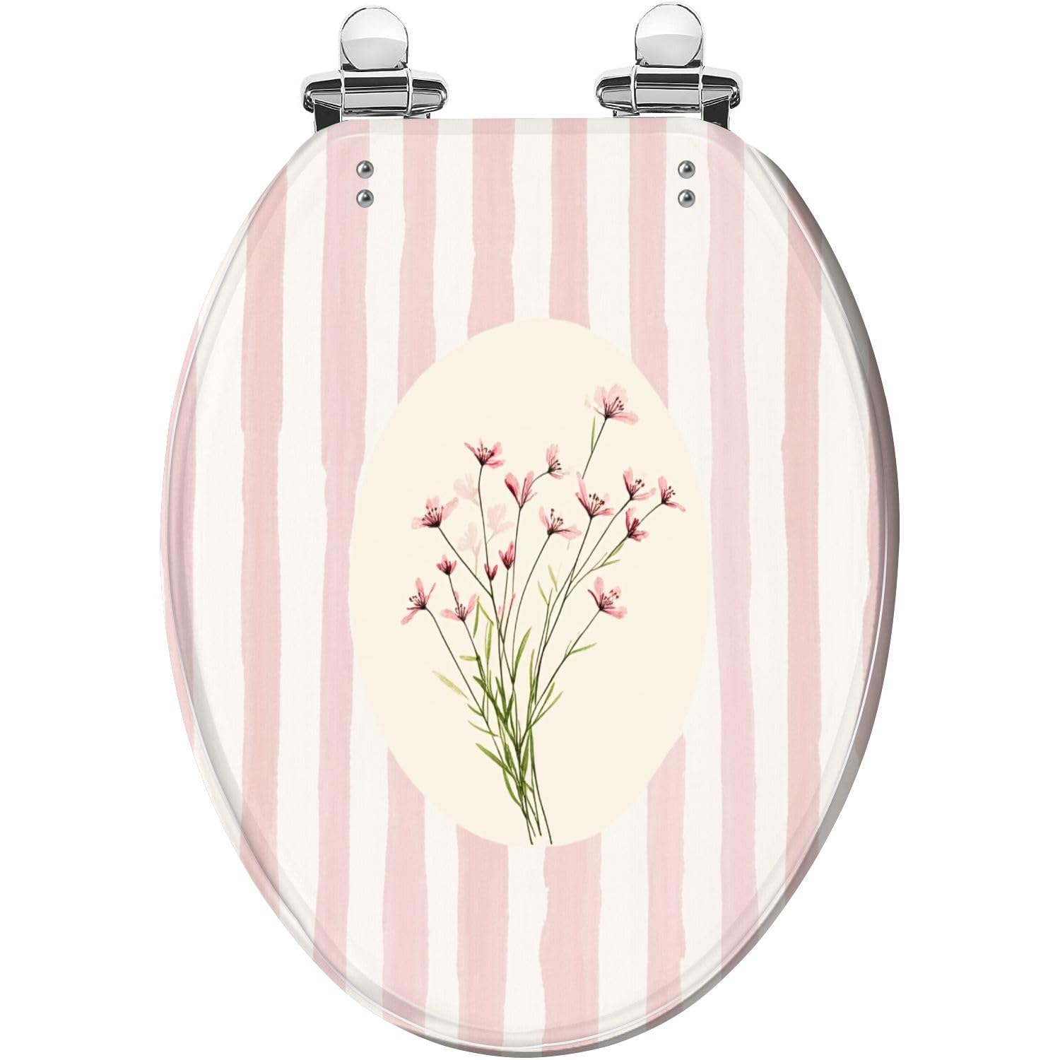 Asiento de inodoro alargado de resina para uso en el baño.