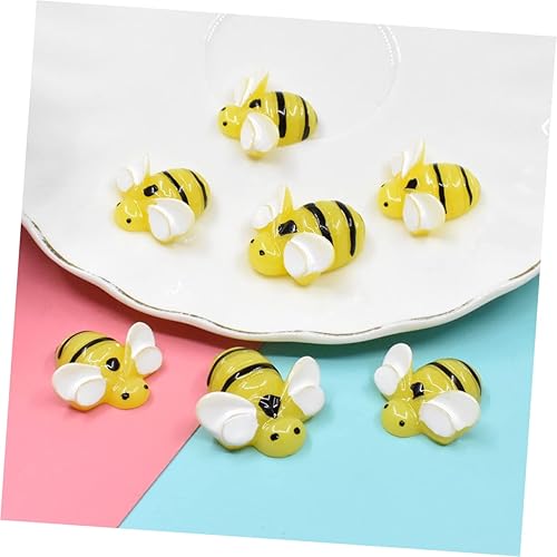 Miniatura 2 de NOLITOY 20 piezas de accesorios de bricolaje de abejas, mini abejas para pastel, adornos de micro paisaje, ornamento para niños, cabujones 3D,