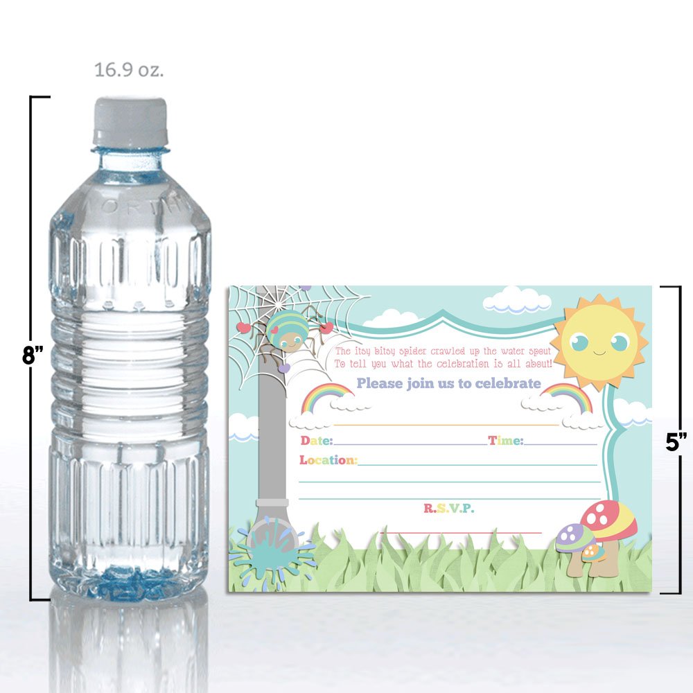 Amanda Creation Itsy Bitsy Spider tematyczne przyjęcie urodzinowe wypełnij zaproszenia zestaw 20 sztuk z kopertami