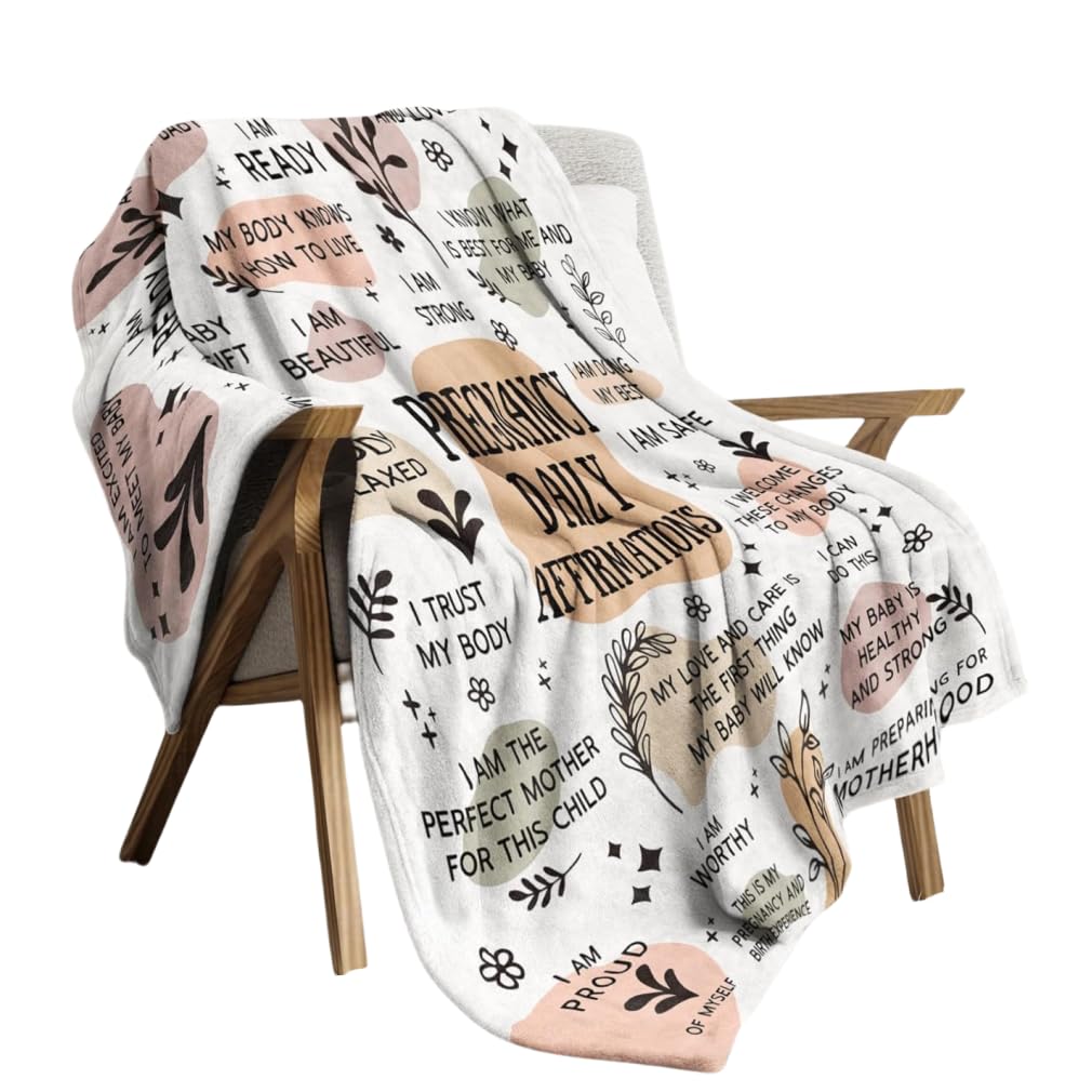 Coperta Morbida In Pile Per Future Mamme – Regalo Di Gravidanza E Nascita, 150x130 Cm, 100% Poliestere, Con Frasi Commoventi