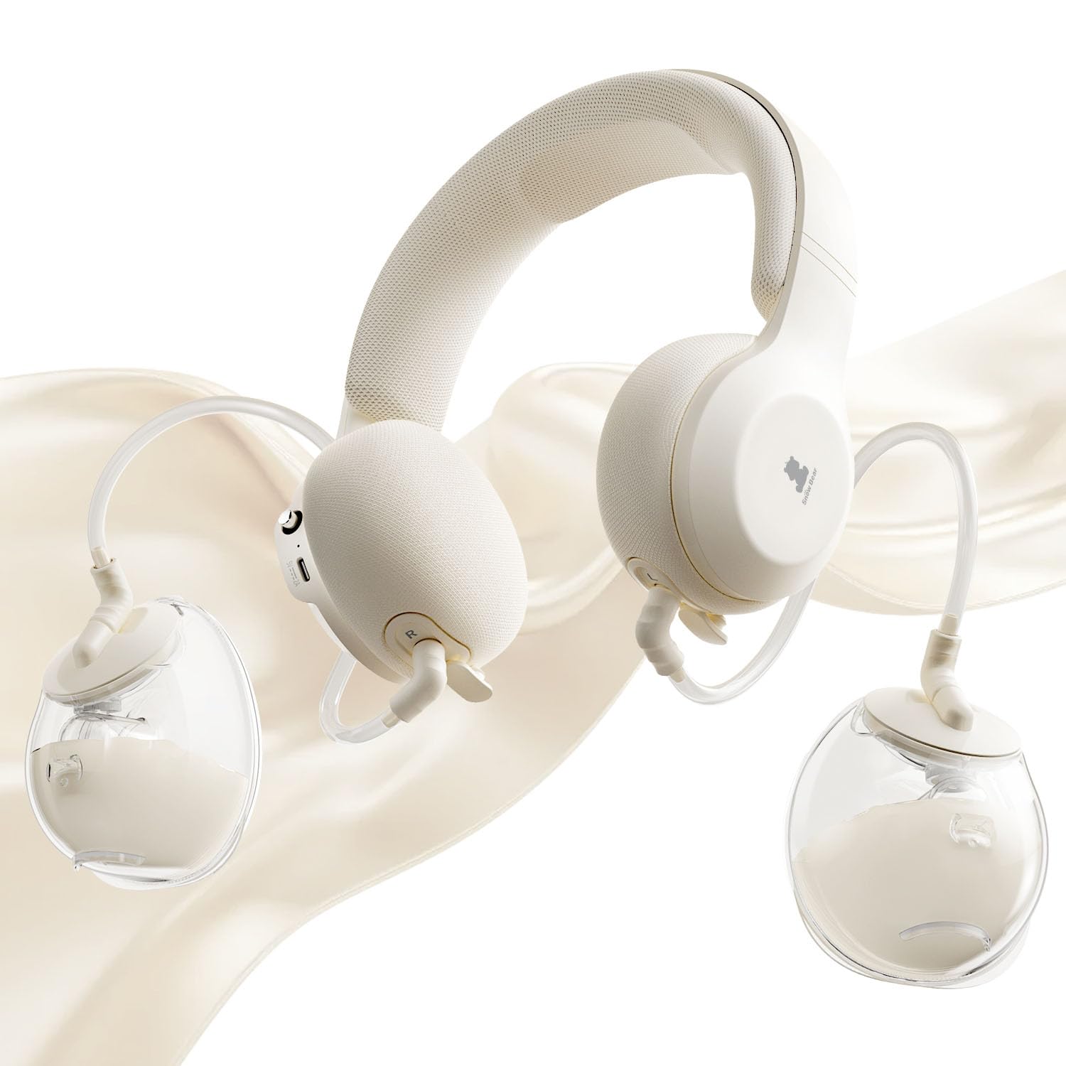 Snow Bear Extractor de leche portátil manos libres con cuello calentado y 3 bridas de tamaño, batería de 160 minutos de duración inalámbrica, ultra silenciosa, resistente a derrames, para mamás, hogar