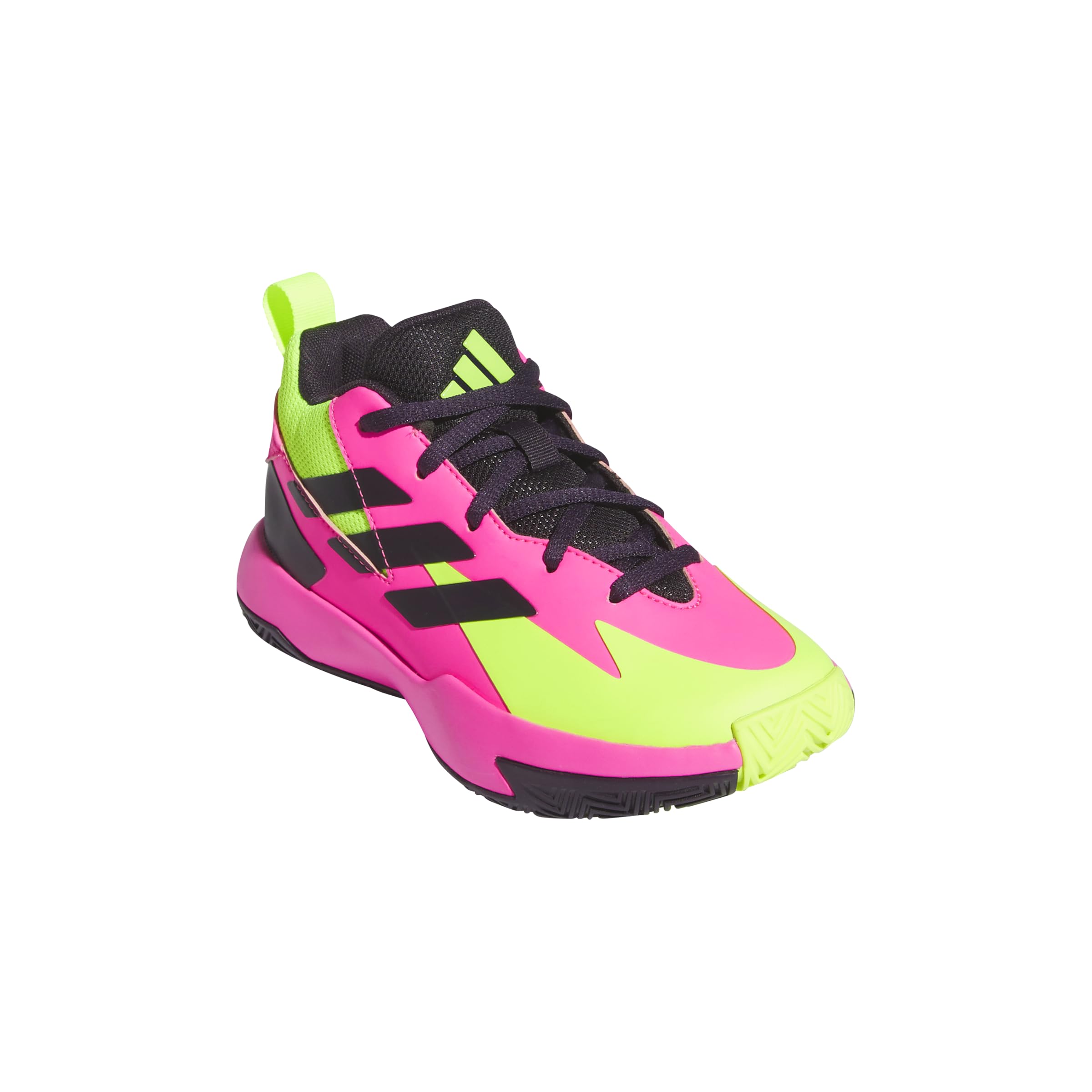 adidas Kids Cross 'Em Up Select Basketball Sneaker, Lucid Pink/Aurora Black/Lucid Lemon, 9 US Unisex Toddler