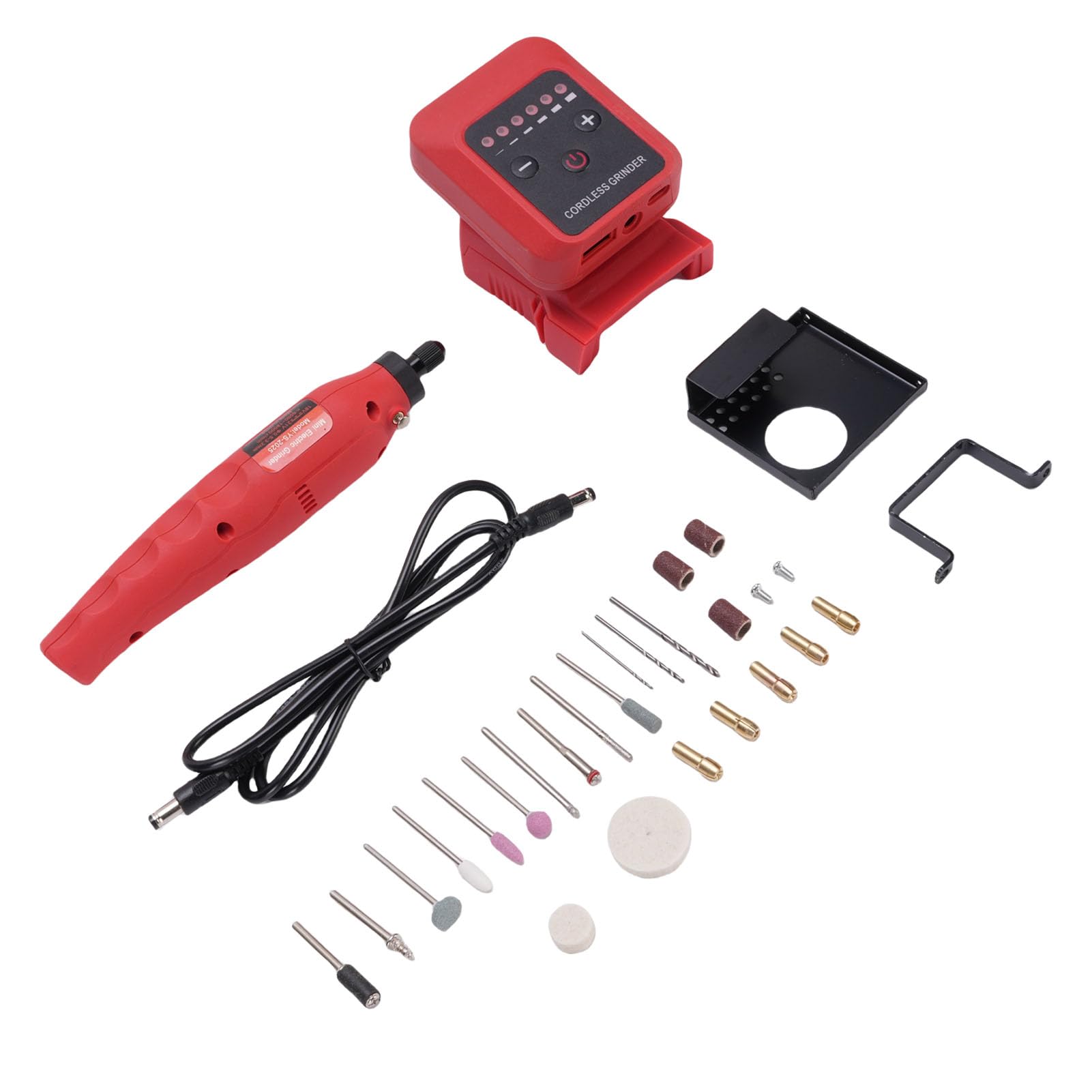 Kit de herramientas rotativas inalámbricas de 10V con 42 accesorios, miniamoladora troqueladora de 5 velocidades para grabado, corte, pulido y lijado