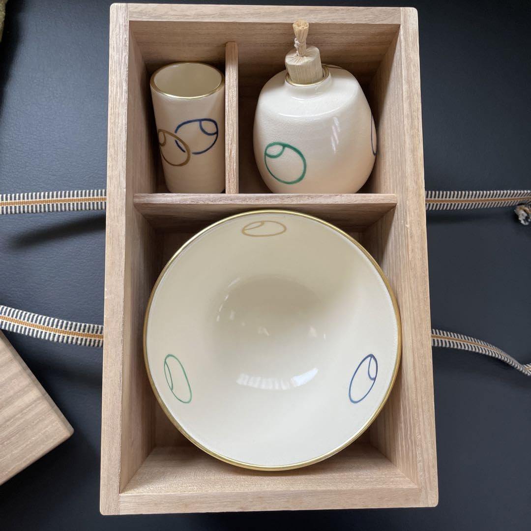 Amazon.co.jp: 京焼 抹茶茶碗 三ツ揃 芳山造 色絵壺壼 茶道具 茶碗 R 