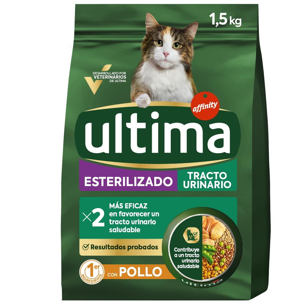 Ultima Pienso para Gatos Esterilizados con Problemas Del Tracto Urinario con Pollo, 1.5 g