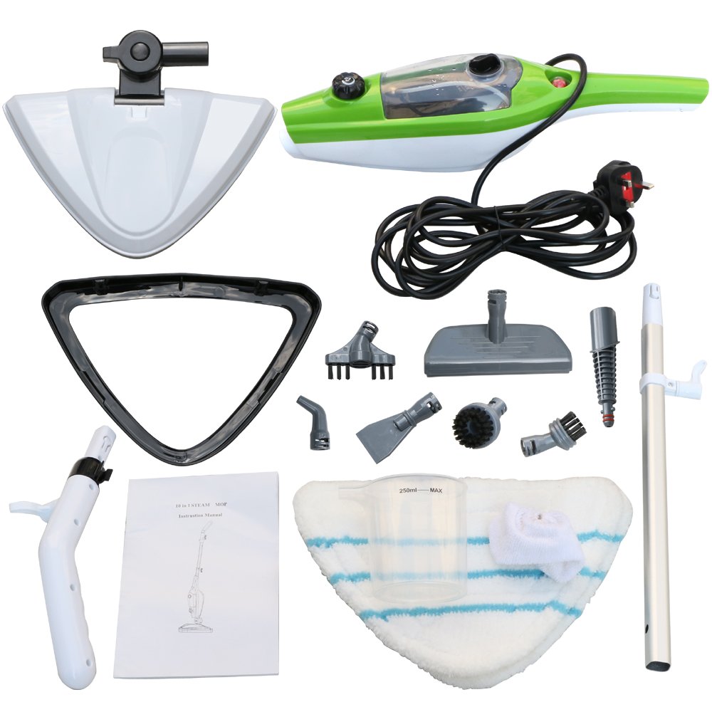 Beyondfashion 10 en 1 1500 W Limpiador de Vapor de Mano para moquetas de Piso con 5 esponjas