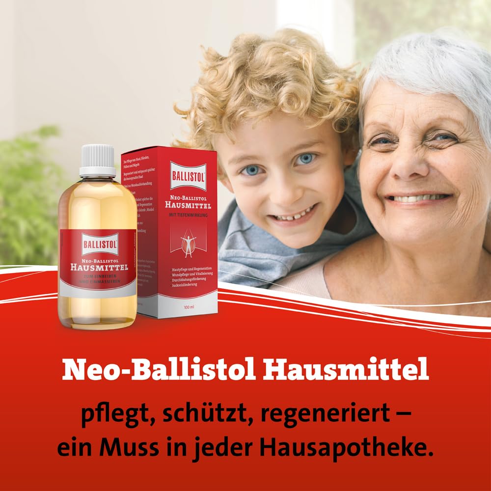 BALLISTOL 26240 NEO-BALLISTOL Hausmittel 1L – Massageöl zum Einreiben, Einmassieren –Wundbehandlung, Desinfizierend